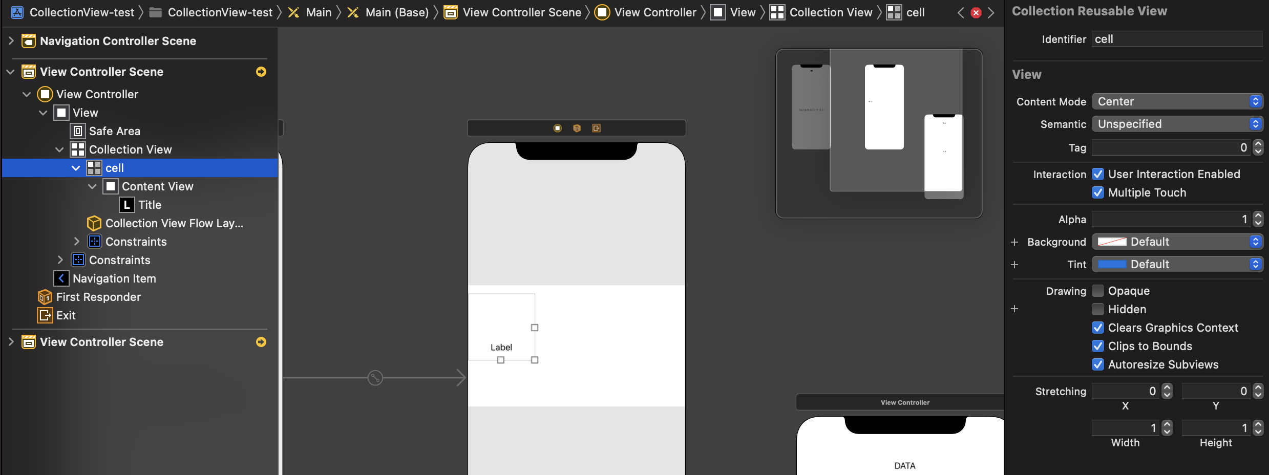 collectionView cell storyboard