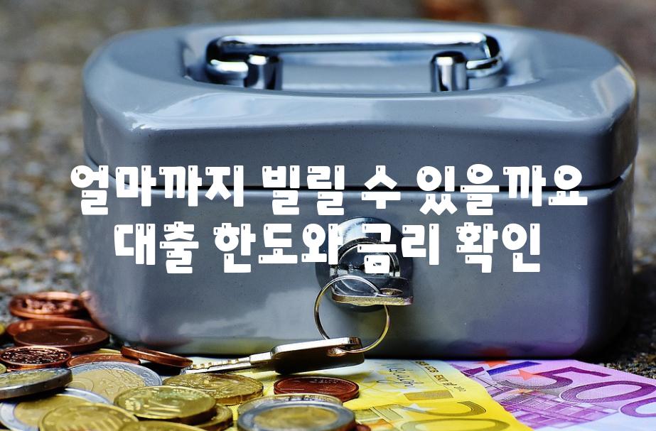 얼마까지 빌릴 수 있을까요 대출 한도와 금리 확인