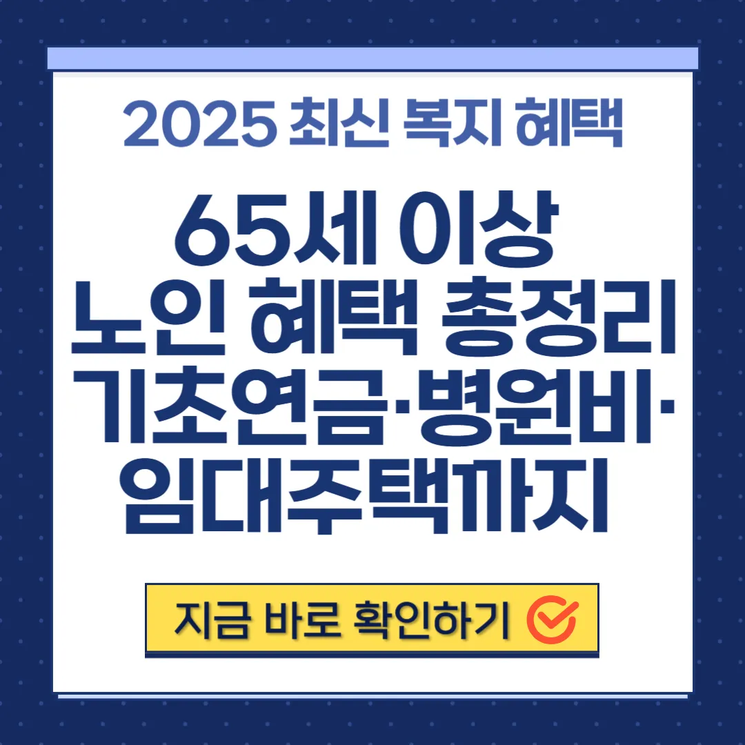 65세 이상 노인 혜택 총정리-꼭 알아야 할 복지 TOP10(2025년 최신)