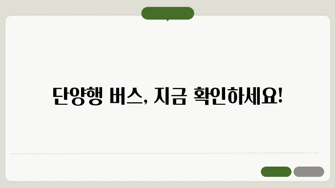 단양시외버스터미널 시간표 주요 버스 운행 노선 승차권 예매 절차 안내