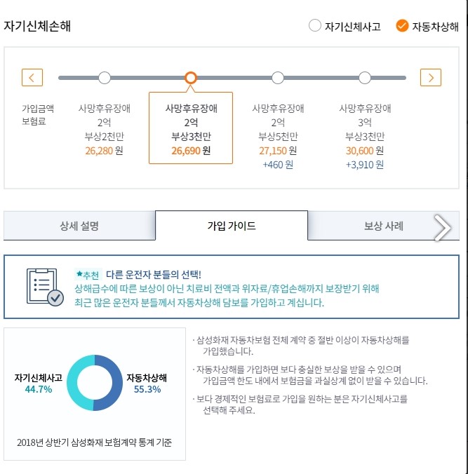 자기차량상해/자기신체사고