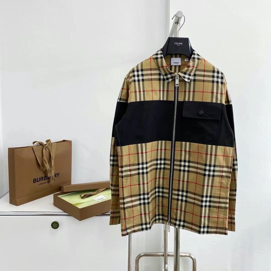  [BURBERRY] 버버리 패널 체크 셔츠 8036770