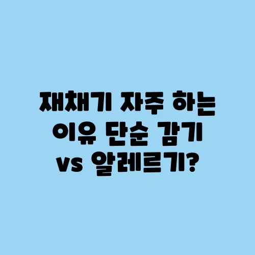 재채기 자주 하는 이유 단순 감기 vs 알레르기?