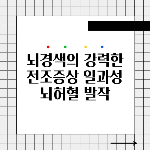 뇌경색의 강력한 전조증상 일과성 뇌허혈 발작