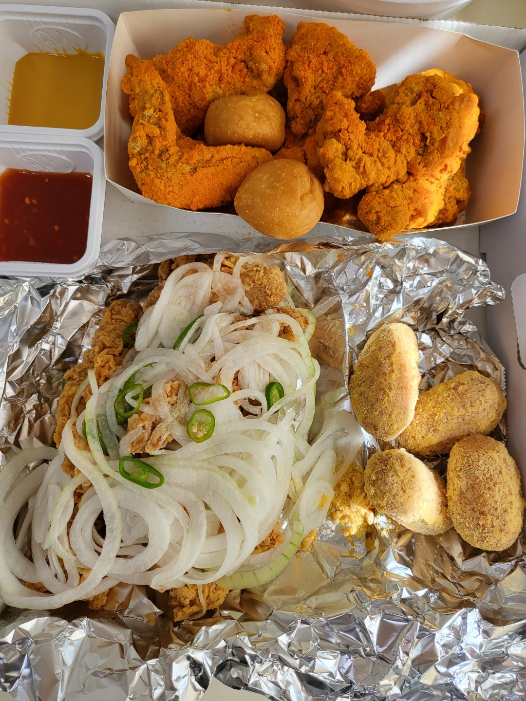 네네치킨 청양마요치킨 반마리, 매콤치즈치킨 반마리 솔직리뷰(+미니핫도그, 네네떡볶이)