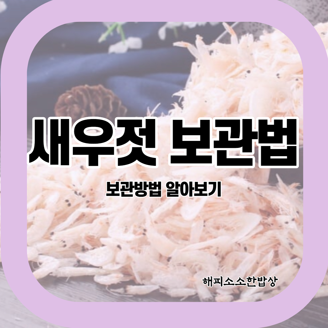  새우젓 보관법 냉장고만 해결이 아니다?