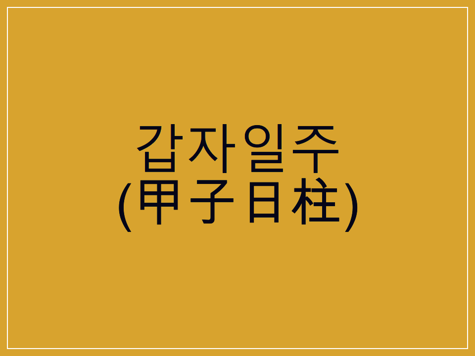  갑자일주(甲子日柱) 일주론 요약