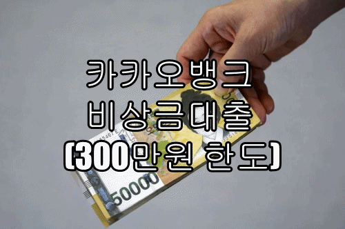  카카오뱅크 비상금대출(300만원 한도)