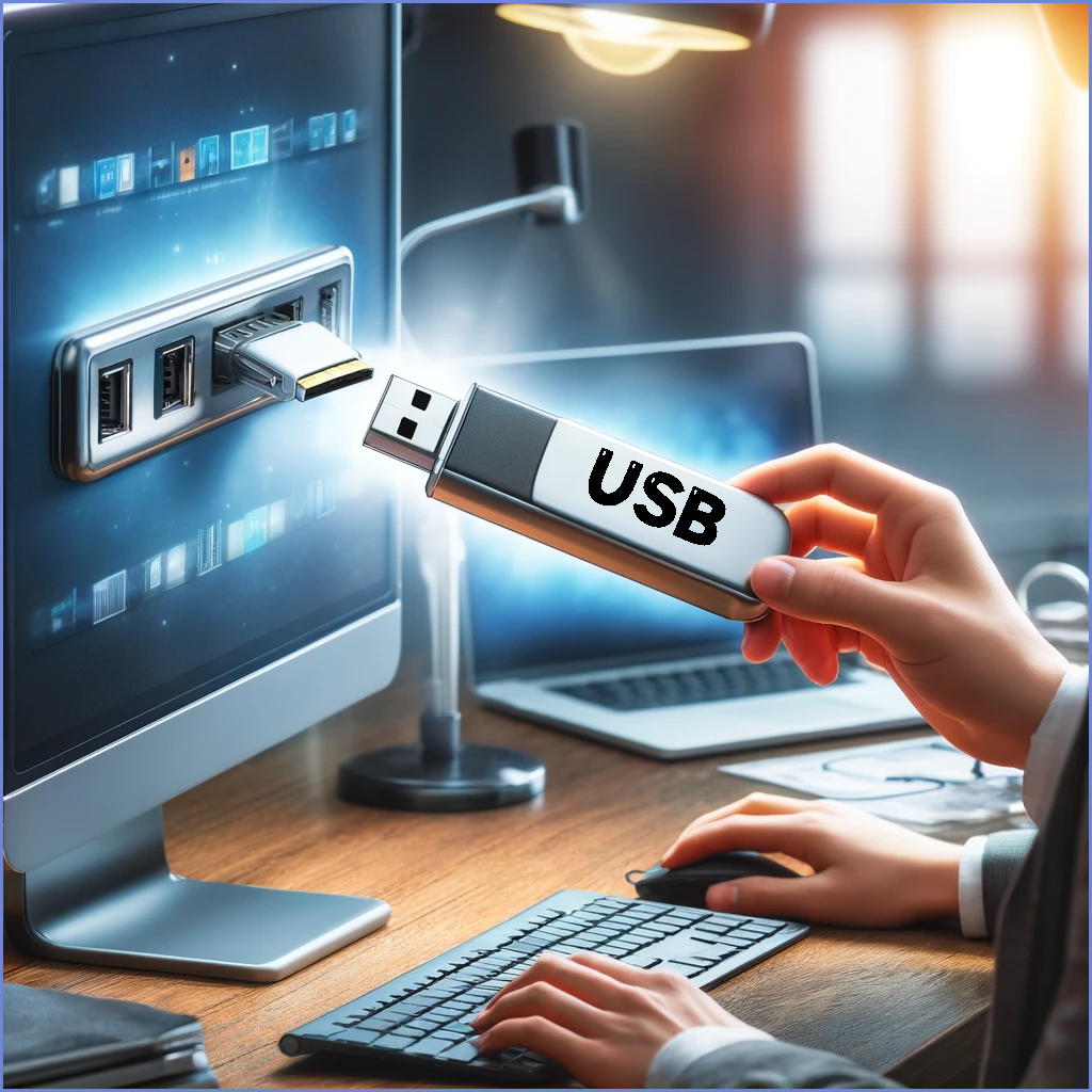 USB를 다른 컴퓨터에 꼽으려는 상태