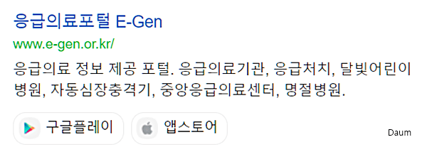 응급의료포털 홈페이지