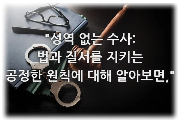 성역 없는 수사: 법과 질서를 지키는 공정한 원칙에 대해 알아보면,