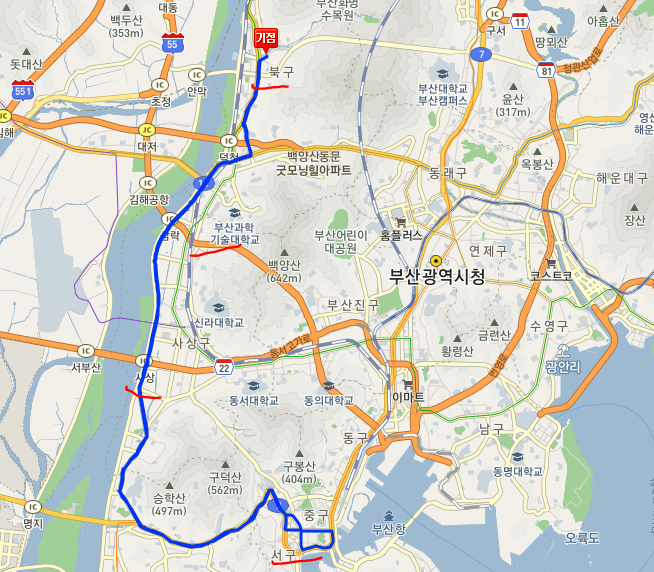  부산 126번버스 노선, 시간표 정보 :: 화명동 ~ 충무동