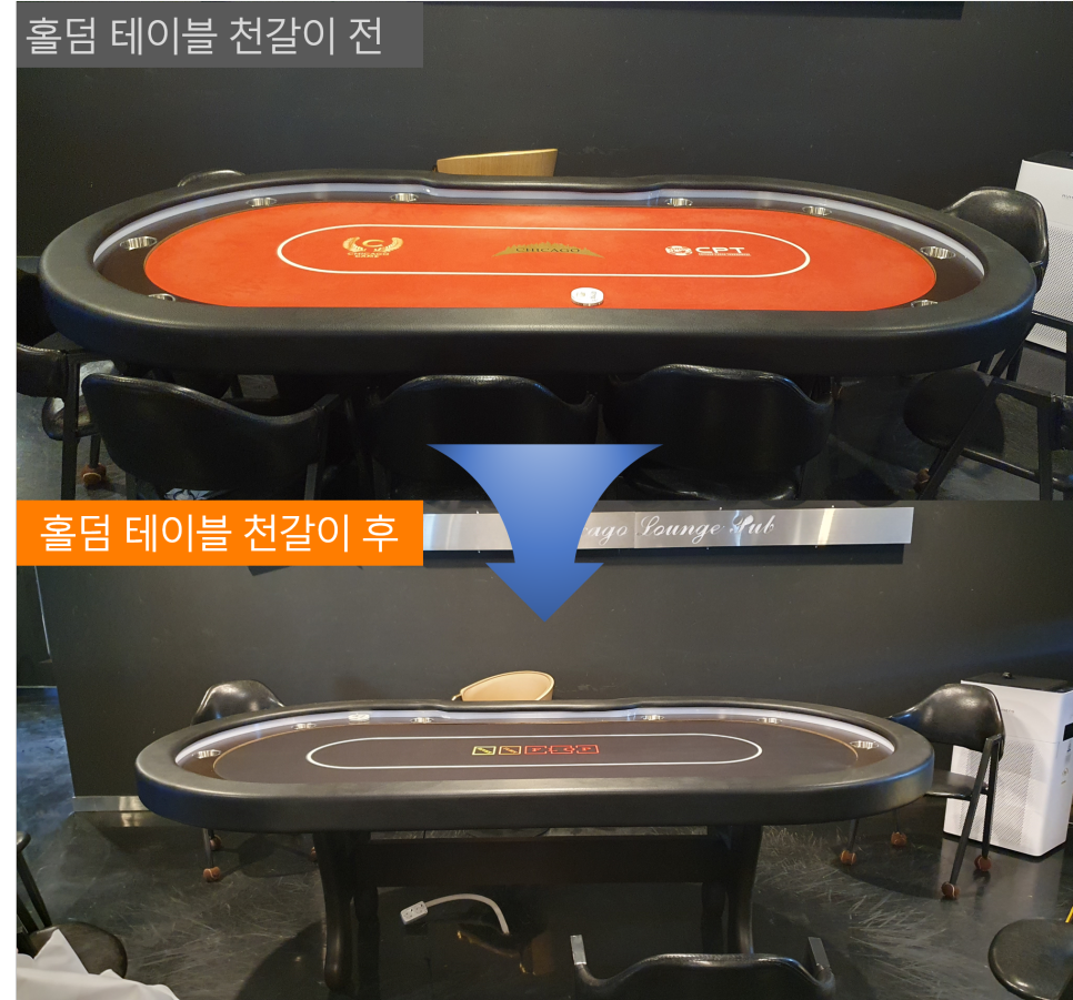  "홀덤 테이블 천갈이! 세일월드의 방문 대행 서비스"