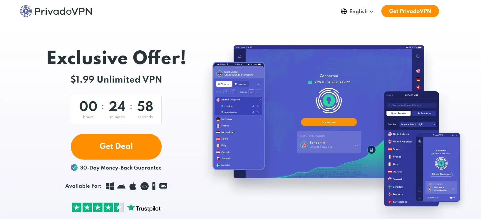 무료 VPN 2위 PrivadoVPN