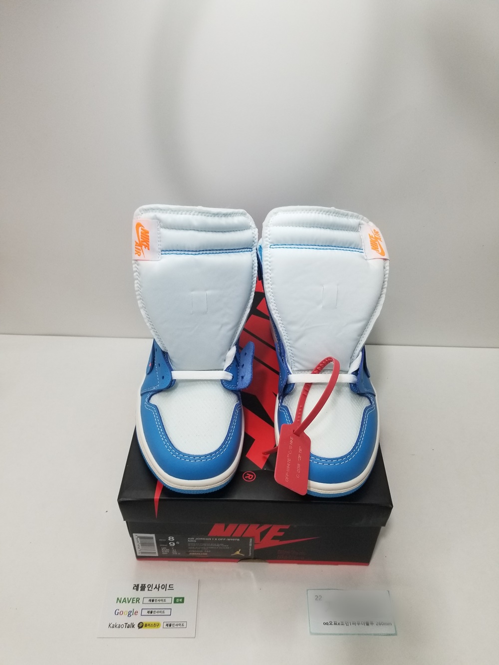  [AIR JORDAN] 오프화이트 X 에어조던1 유니버시티(UNC) 파우더 블루 NRG AQ0818-148 남녀공용 (OG공장)
