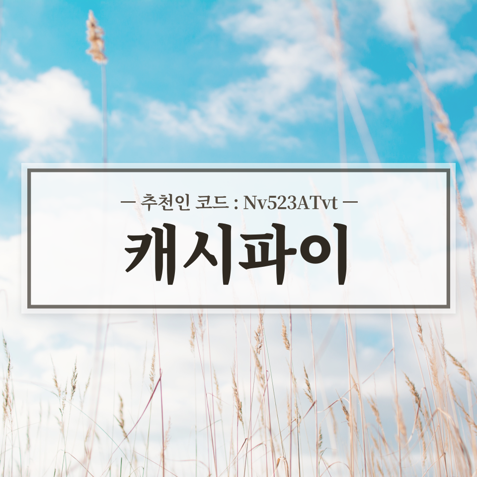  매장 방문으로 돈버는 어플 캐시파이 리뷰 (추천인 : Nv523ATvt)