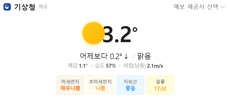 2023.01.08 오늘의 날씨