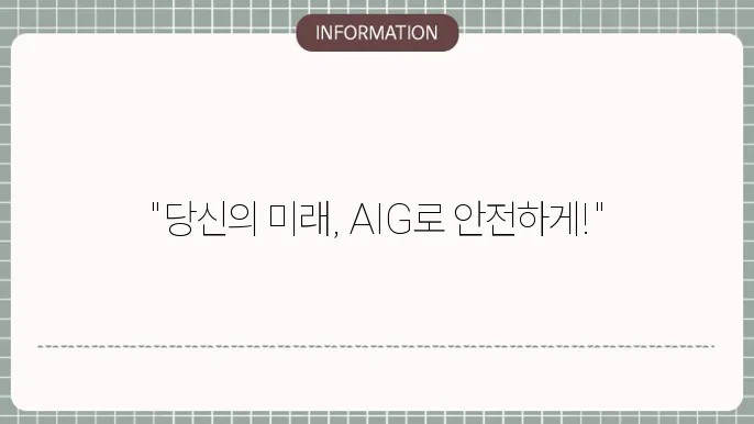 AIG 생명보험 주요 상품과 가입 요건