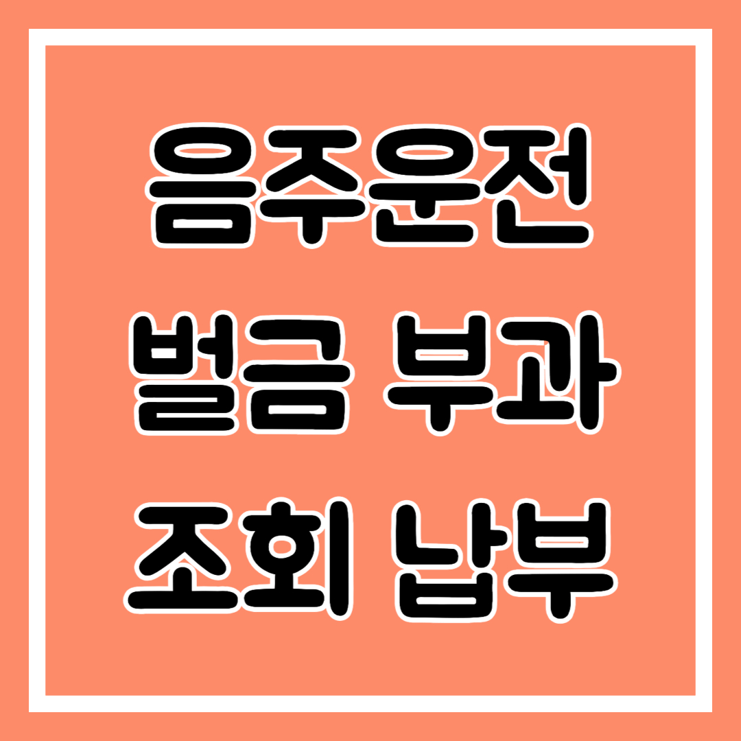 음주운전 벌금 부과, 조회 납부 알아보기