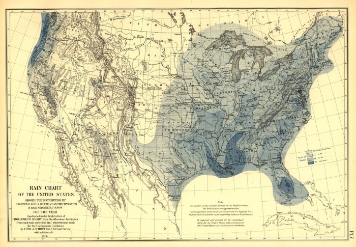 19세기 연간 강수량 차트