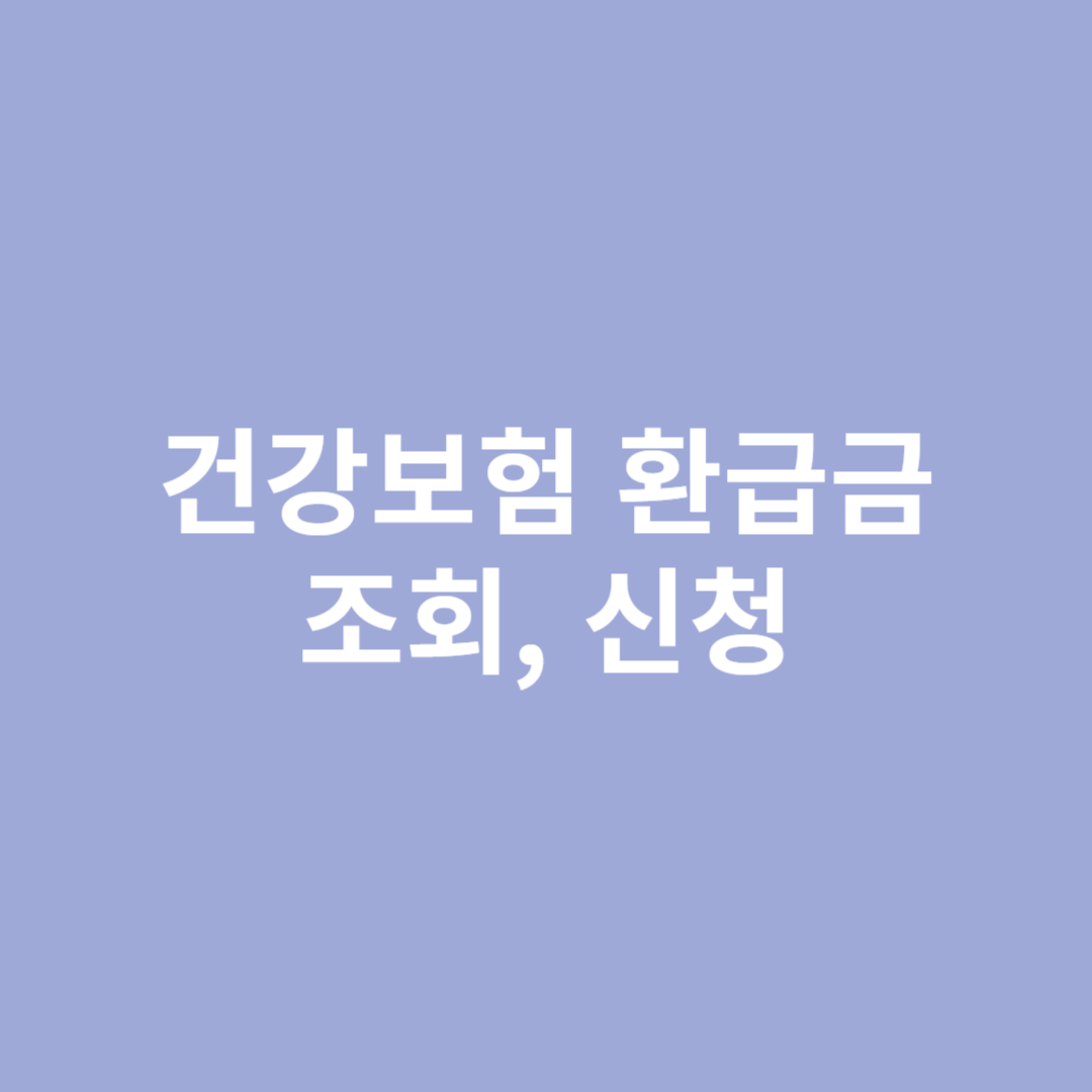 건강보험 환급금 조회, 신청