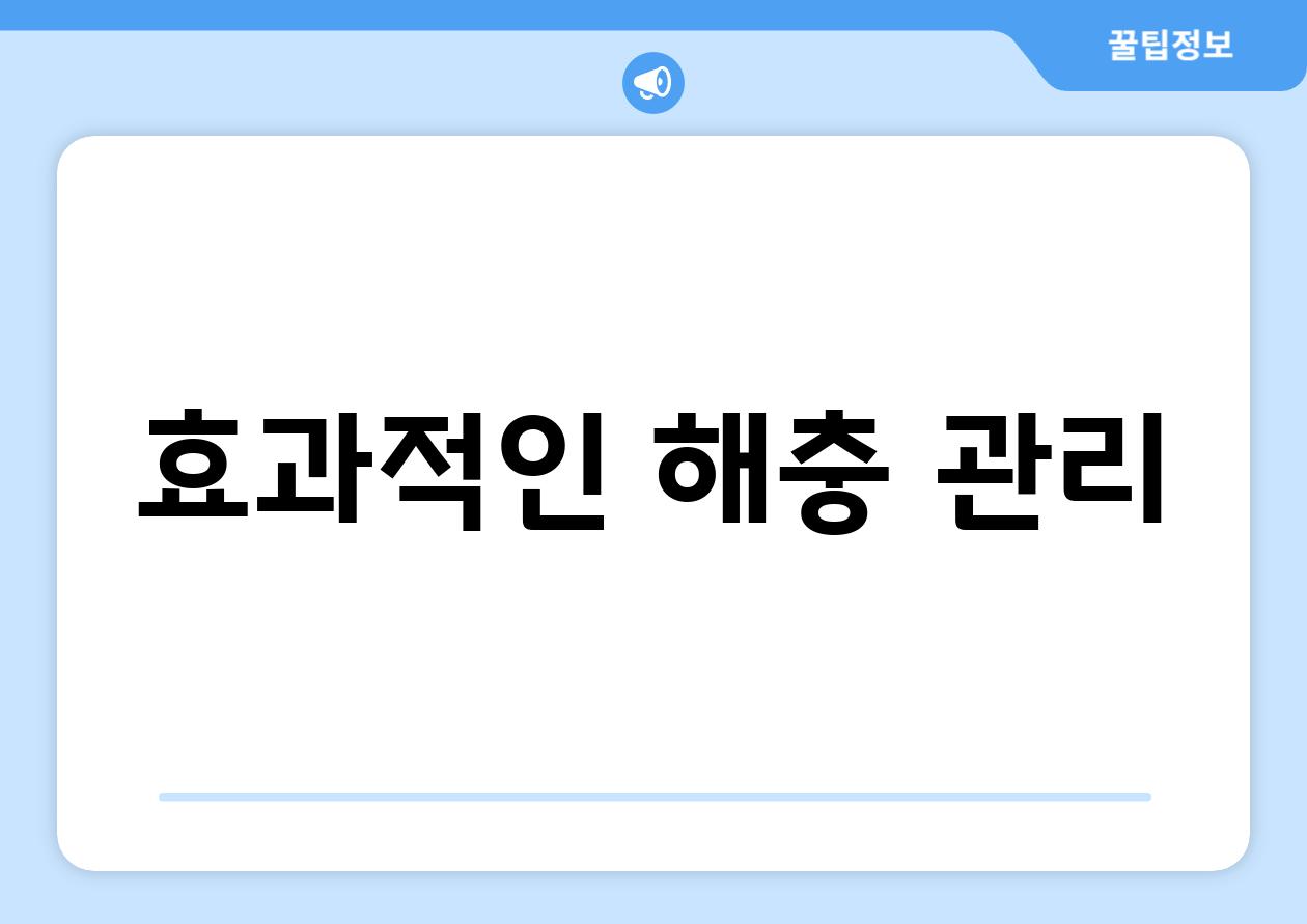 효과적인 해충 관리