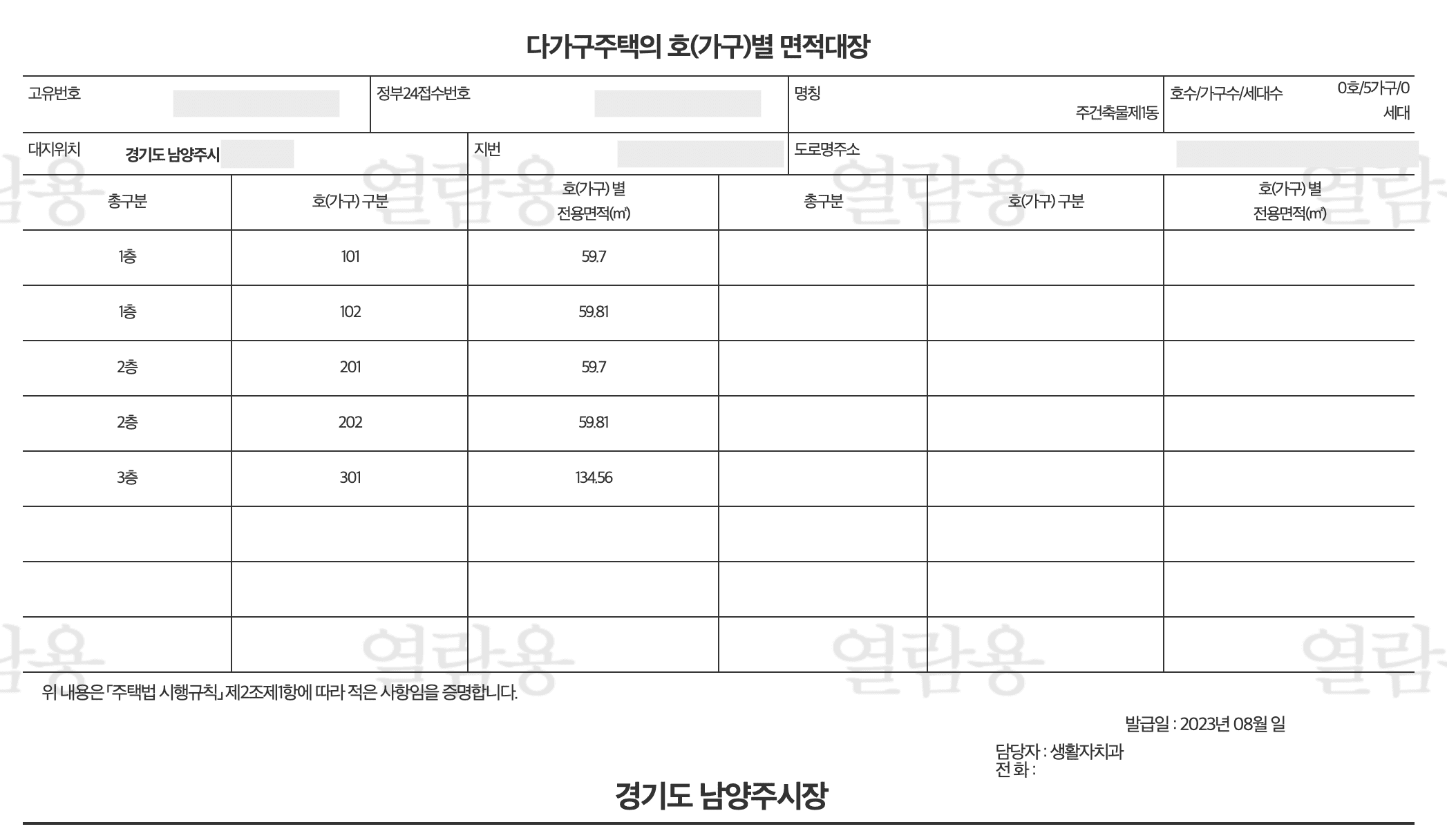 다가구면적