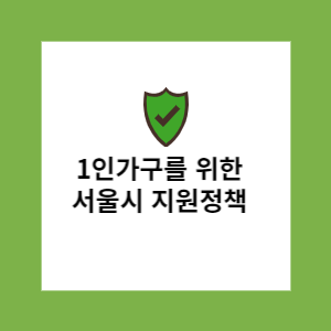  1인가구를 위한 서울시의 다양한 지원 정책