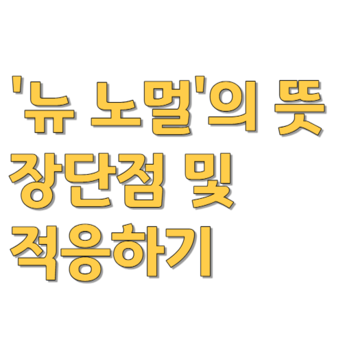  '뉴 노멀'의 뜻과 장단점 및 적응하기