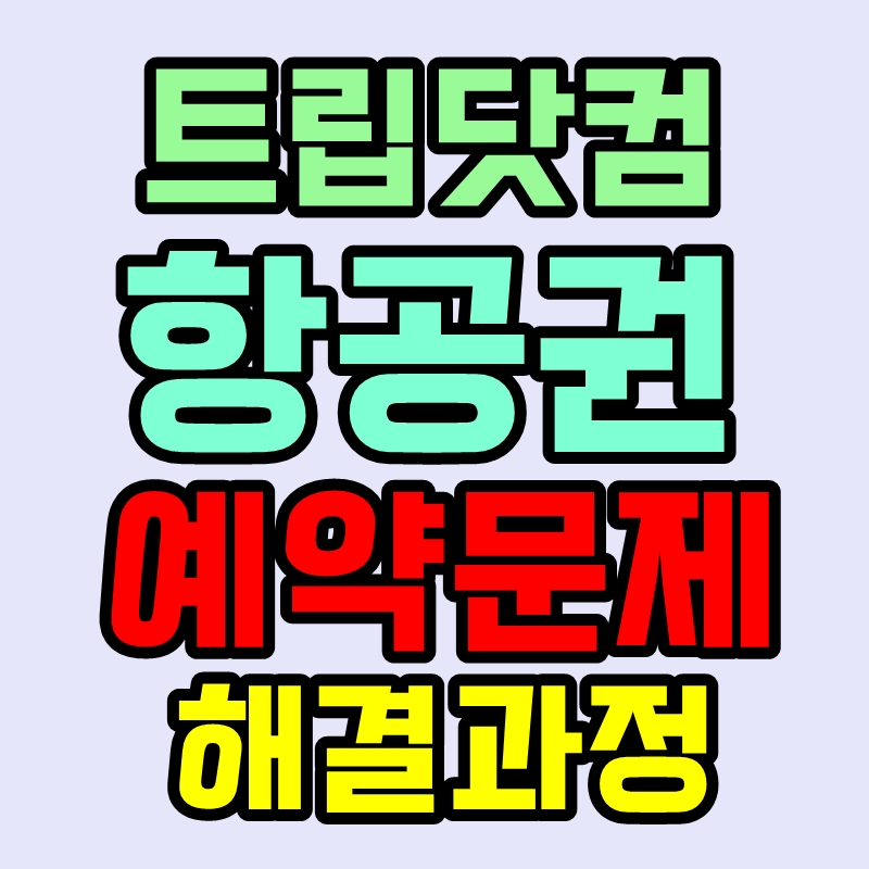 트립닷컴 항공권 예약문제 해결 방법