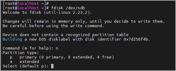 리눅스 파티션 설정