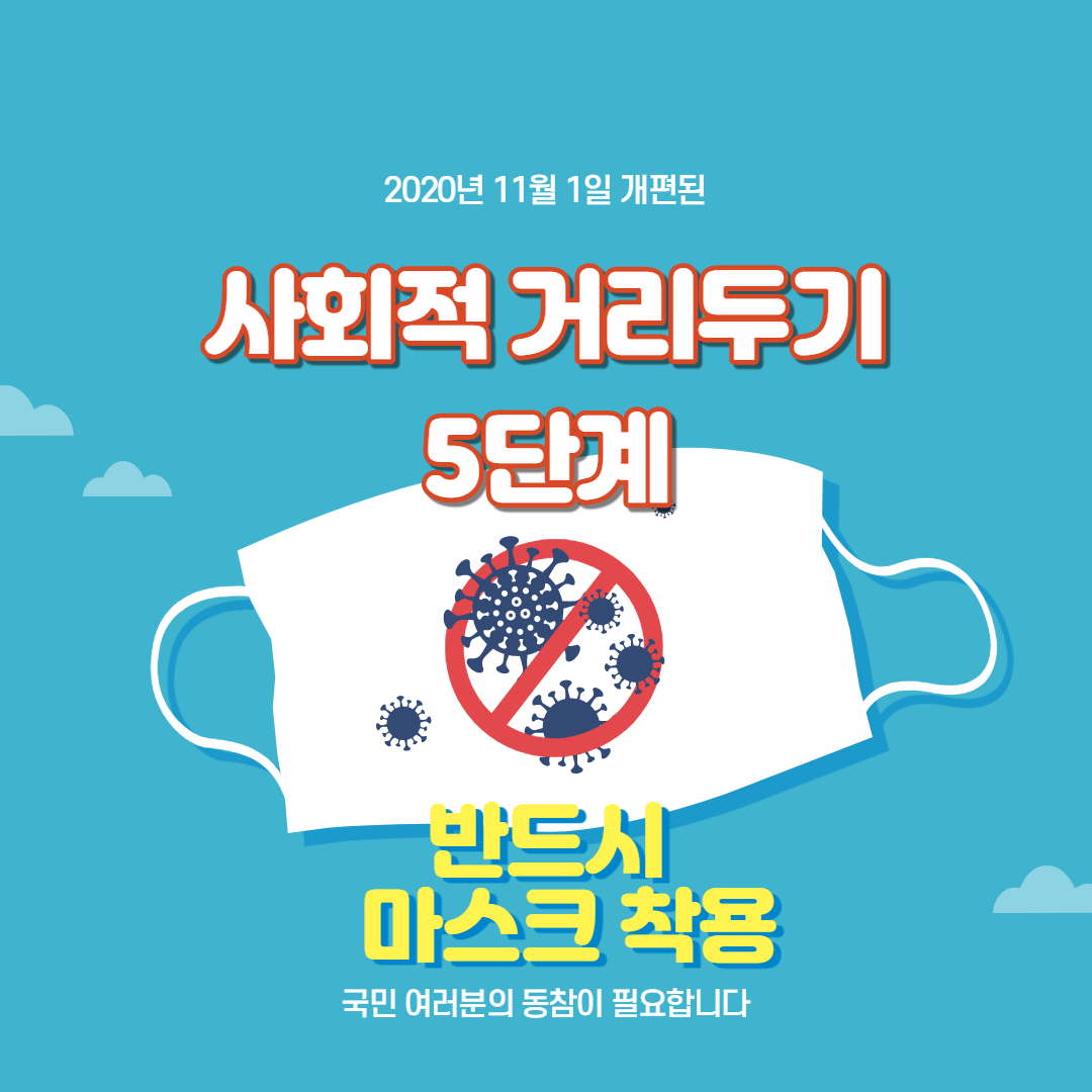  개편된 사회적 거리두기 5단계 기준