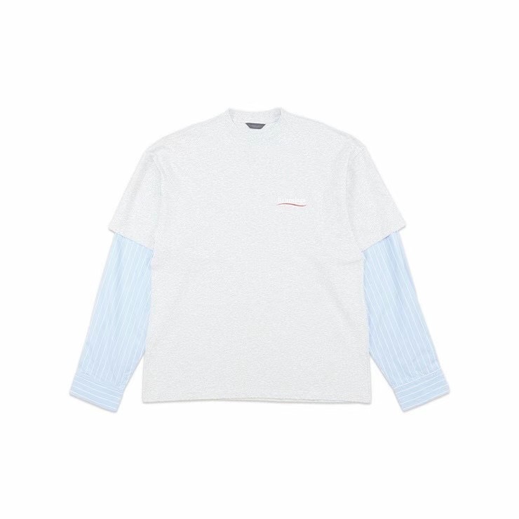  [BALENCIAGA] 발렌시아가 웨이브로고 레이어드 티셔츠 671401 TKVJ1 1379