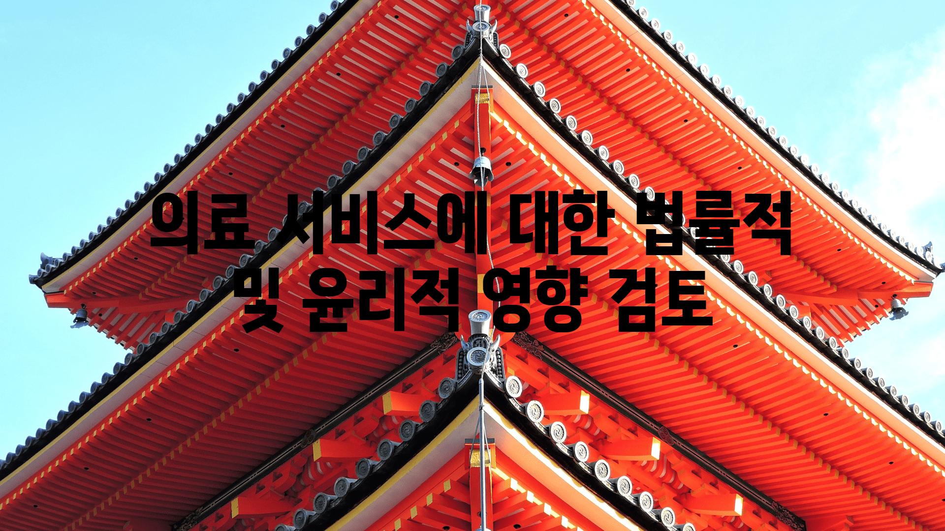 의료 서비스에 대한 법률적 및 윤리적 영향 검토