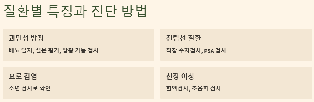 질환별 특징과 진단 방법 예시