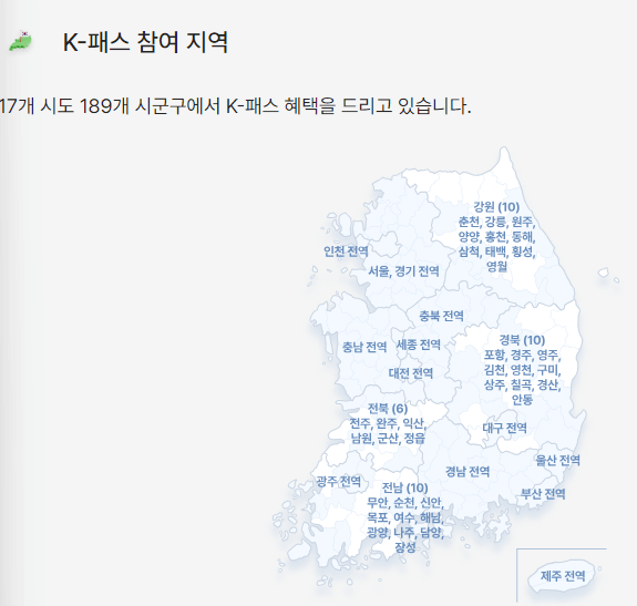 k패스 참여지역