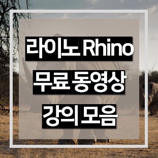  라이노(Rhino) 학원 가지 않고 무료 동영상 강의 모음으로 독학하기!