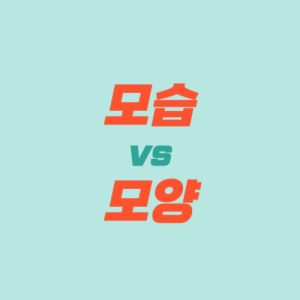 모습과 모양 차이