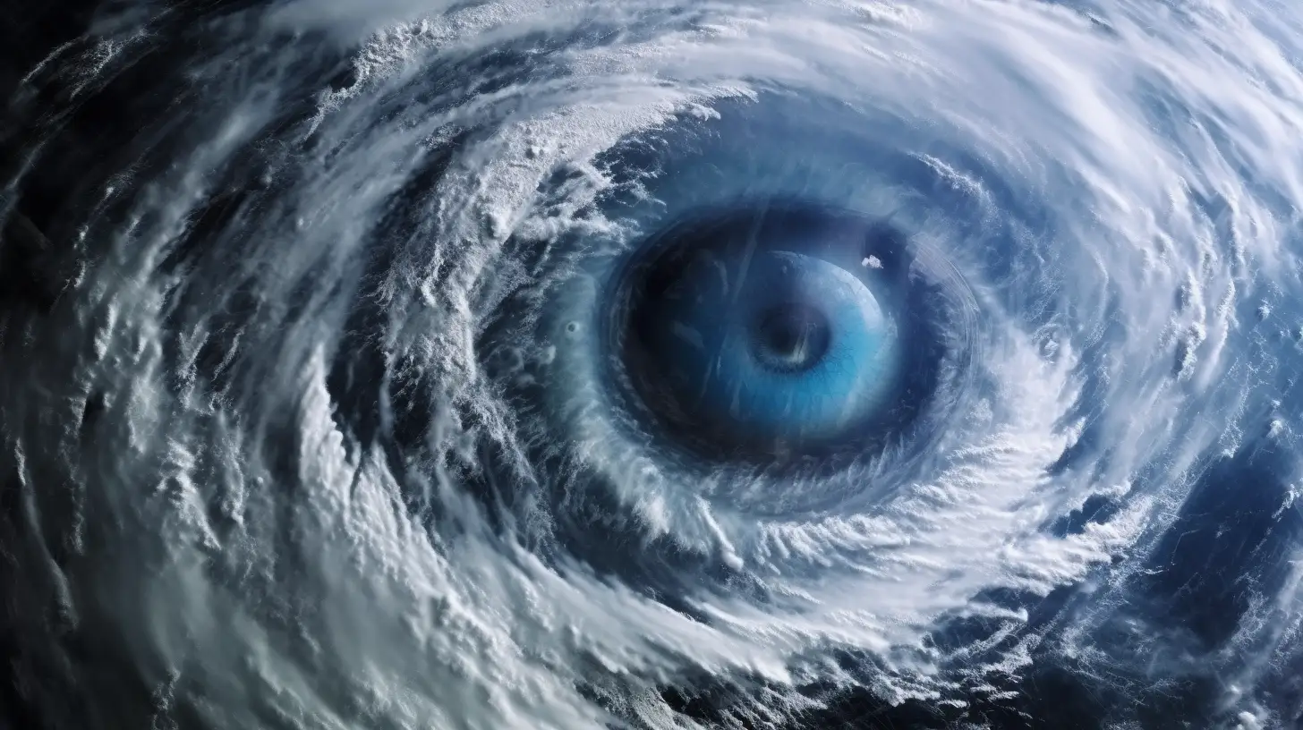 태풍의 눈을 표현한 사진