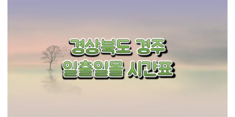  2023년 일출 일몰 시간표, 경상북도 경주 지역 해 뜨고 지는 시간 정보 (해돋이와 석양 시간)