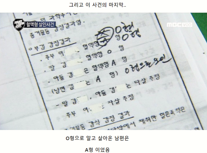  송파구 혈액형 가족 살인사건