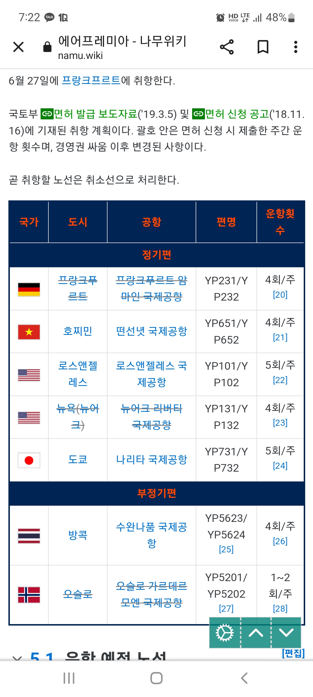 독일 및 스페인 노선이 있는 국내 항공사 3