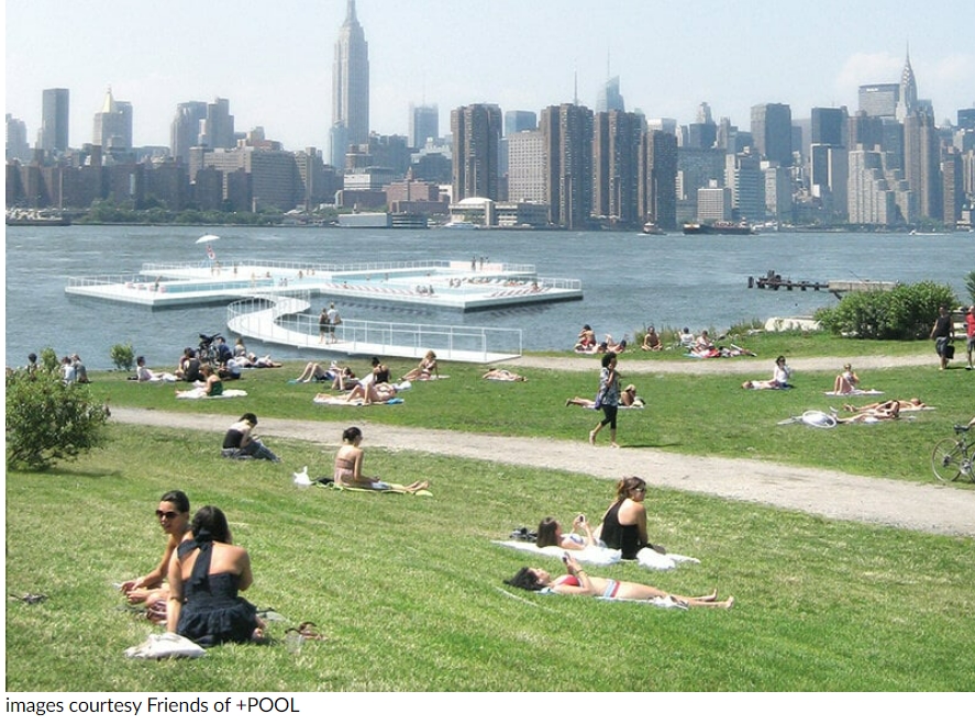 뉴욕시 셀프필터링 부유식 풀장 New york city&#39;s self-filtering +POOL to float in the east river this summer