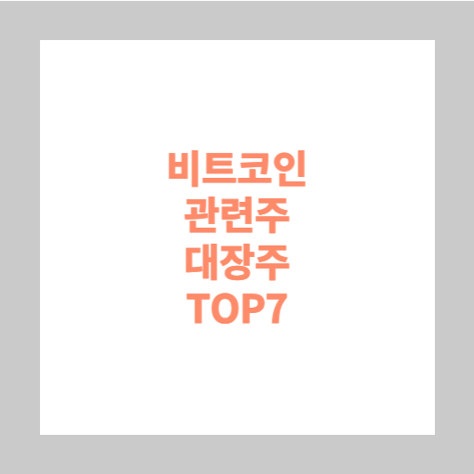 비트코인 관련주 대장주 TOP7