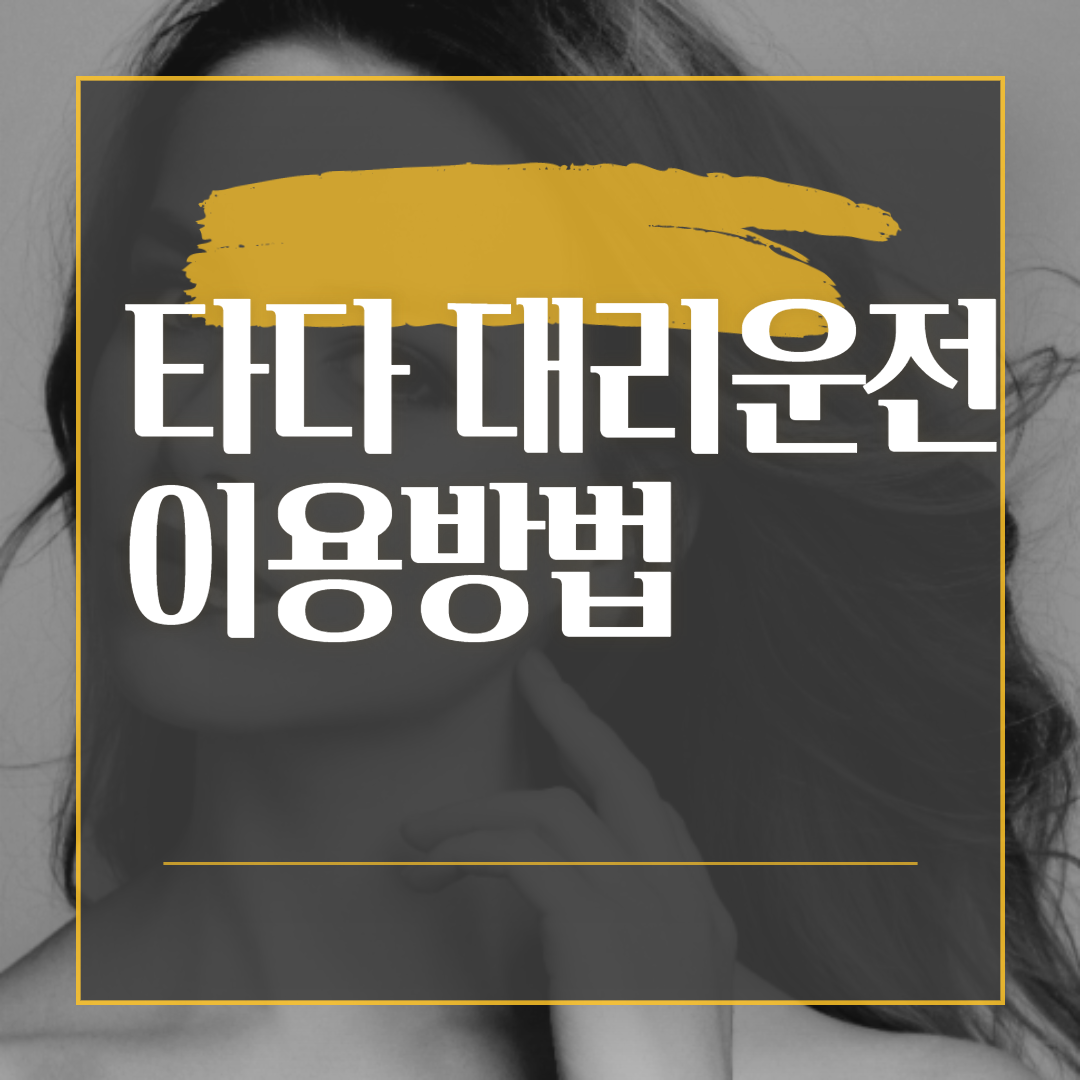  타다 대리운전 이용방법