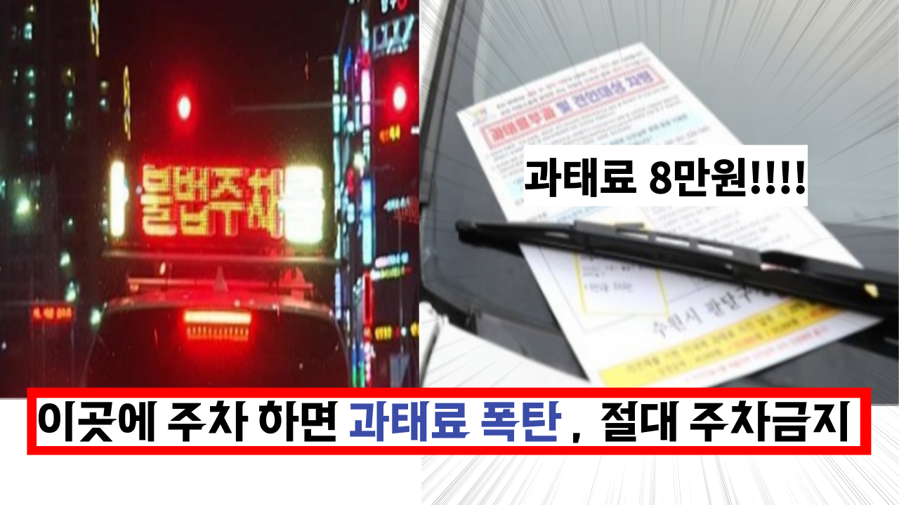  새롭게 바뀐 단속 오늘부터 이곳에 주차 하면 과태료 폭탄 ,  절대 주차 하지마세요.