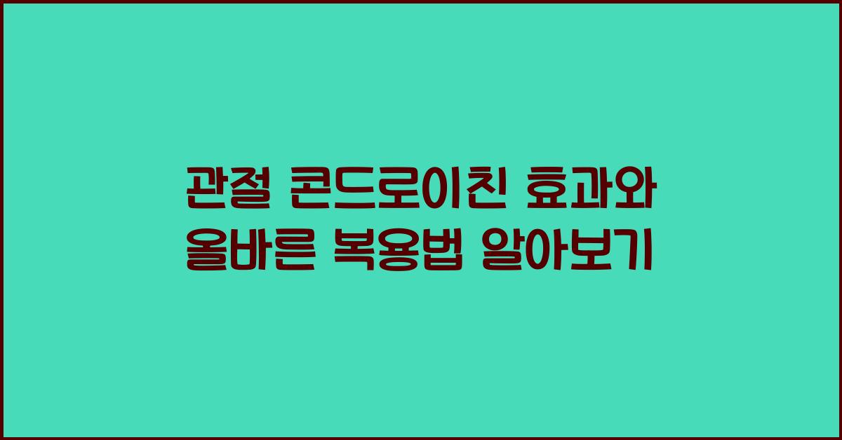 관절 콘드로이친