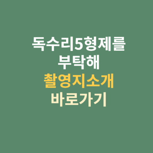 독수리5형제를 부탁해 촬영지 주말 나들이체험코스