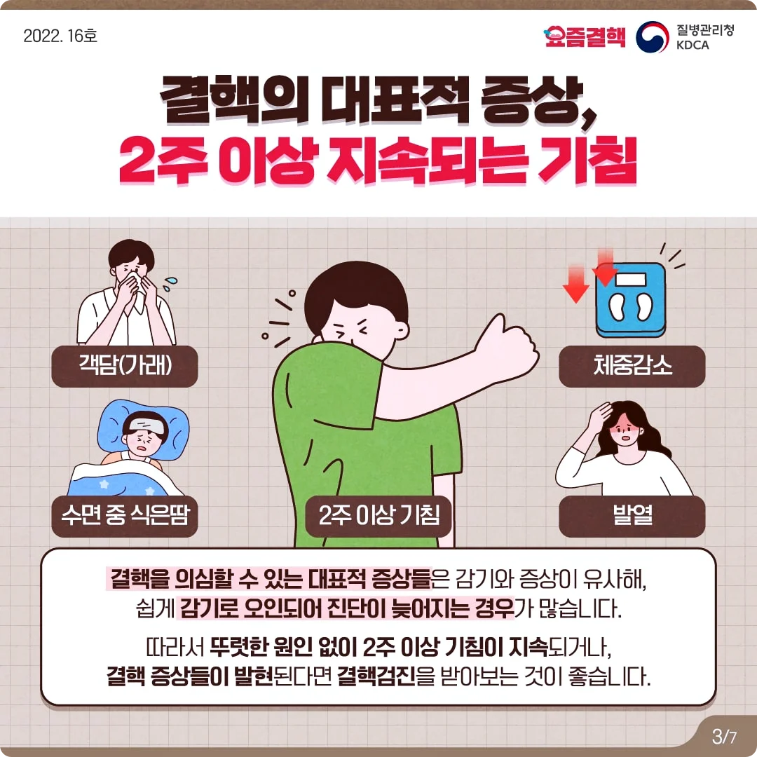 요즘 결핵 바로알기 카드뉴스 3번