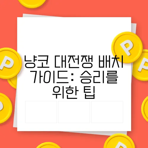 냥코 대전쟁 배치 가이드: 승리를 위한 팁